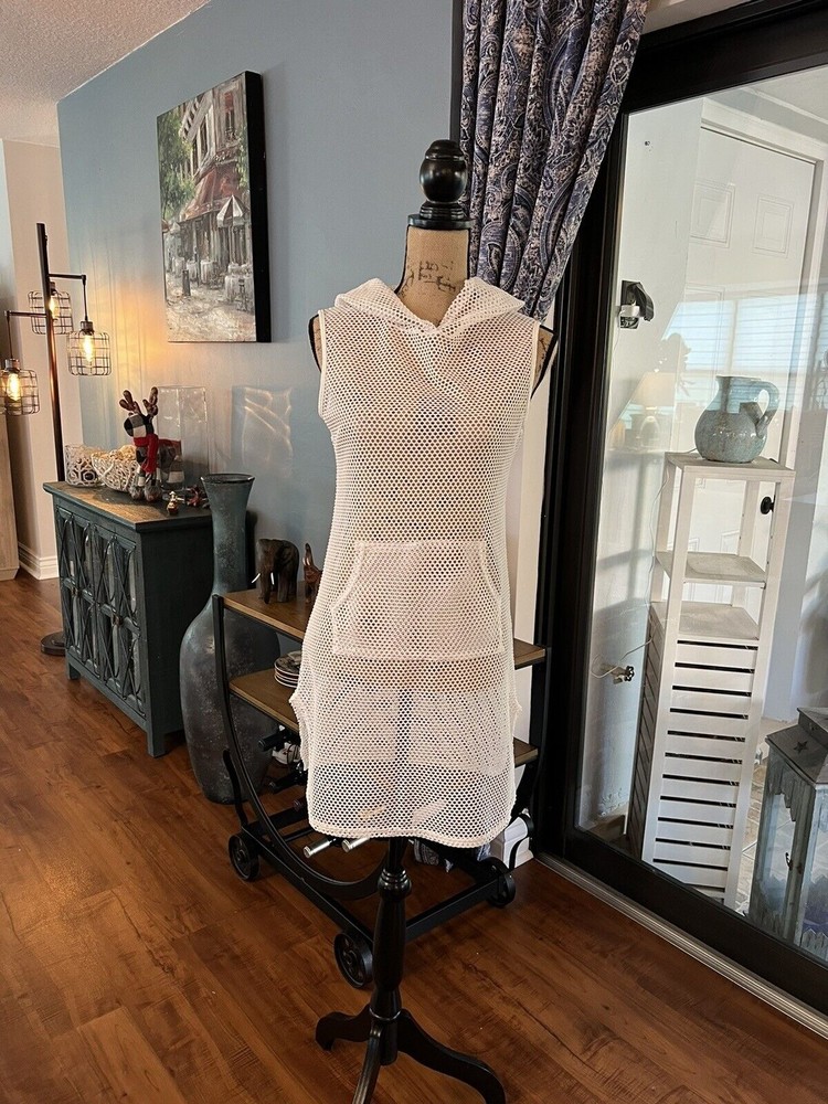 Cotton Candy mesh cover up M white